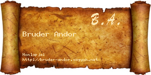 Bruder Andor névjegykártya