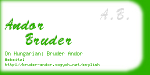 andor bruder business card